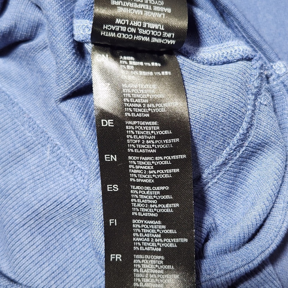 women's KUHL Rhea cowl neck Hoodie Blue pullover Terry thumbholes stretch sz XL - Picture 5 of 8